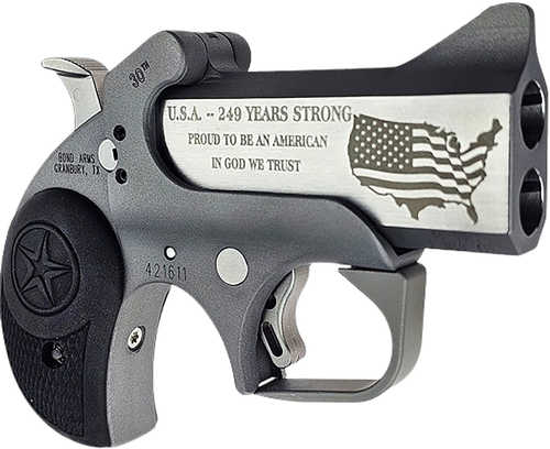 Bond Arms 30th Anniversary 45 Colt (Long Colt)/410 Gauge 2 Shot 3" Engraved Matte Stainless Steel Barrel & Rough Matte Stainless Steel Frame, Black Rubber Grips