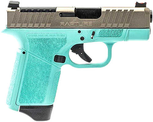 Gforce Rapture Sub-Compact Frame 9mm Luger 12+1 3.25" Black Barrel, Nickel Steel Optic Cut/Serrated Slide, Robin Egg Blue Cerakote Polymer Frame, Shield RMSc/RMR Footprint