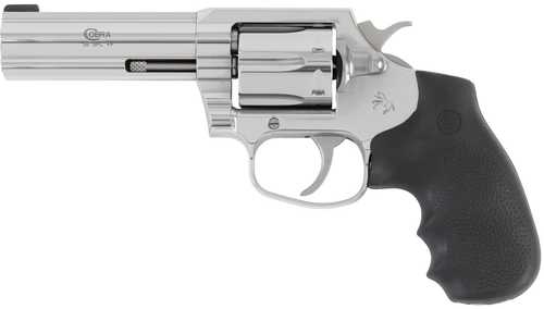 Colt Cobra 38 Special +P 6 Shot 4" Stainless Steel Barrel, Cylinder & Frame, Black Hogue Overmolded Grip, Exposed Hammer