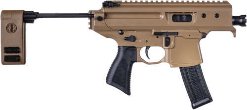 Sig Sauer MPX Copperhead 9mm Luger 20+1 3.50" Black Nitride Carbon Steel Barrel, M-LOK Handguard, Coyote Elite Cerakote Aluminum Monolithic Receiver, Coyote Synthetic 2-Position Contour Brace, Black Polymer Grip, Ambidextrous