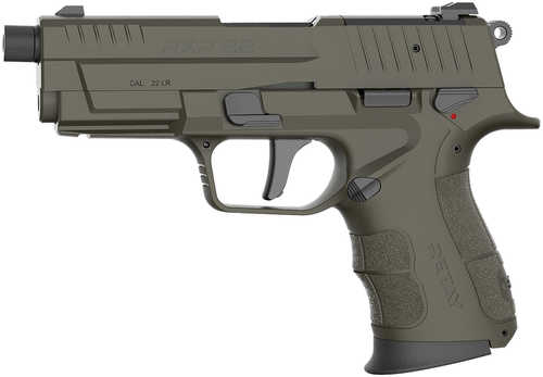 Retay USA RXP 22 LR 10+1 4" Black Threaded Barrel, OD Green Cerakote RMR/RMSc Optic Ready/Serrated Slide, OD Green Cerakote Polymer Frame w/Accessory Rail, Textured Grip