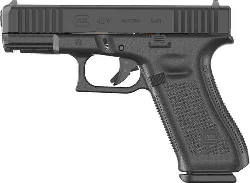 Glock G45 V Crossover 9mm Luger 17+1 4.02" Black GMB Barrel, Black nDLC Steel Serrated Slide, Black Polymer Frame w/Accessory Rail, Textured polymer Grip, Ambidextrous