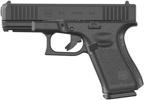 Glock G19 V Compact 9mm Luger 10+1 4.02" Black Barrel & Steel Serrated Slide, Black Polymer Frame w/Accessory Rail, Interchangeable Backstrap