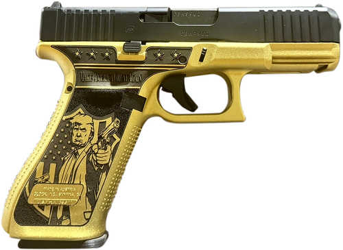 Glock G45 Gen5 MOS Don Wick 9mm Luger 17+1 4.02" Black GMB Barrel, Black nDLC Steel MOS Cut/Serrated Slide, Gold w/Trump & Engraving Polymer Frame w/Picatinny Rail, Interchangeable Backstrap Grip, Ambidextrous