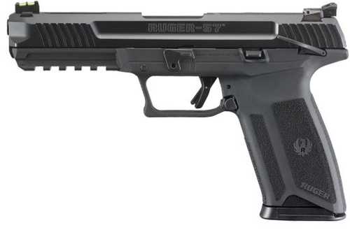 Ruger 57 5.7X28MM Pistol 4.9" Barrel Adj. Fiber Optics Sights 10 Round Mag Black Polymer Finish