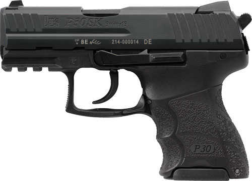 Heckler and Koch P30Sk V3 DA/SA Trigger 9MM pistol, 3.27 in barrel, 10 rd capacity, black polymer finish