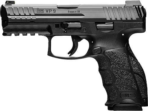HK VP9 Push Button Semi-auto Pistol 9mm 4.09" Barrel 3-dot (3)-17Rd Mags Night Sights Black Polymer Finish