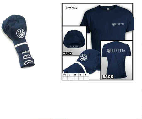 Beretta Hat & T-Shirt Roll Up Combo Navy/White, Large