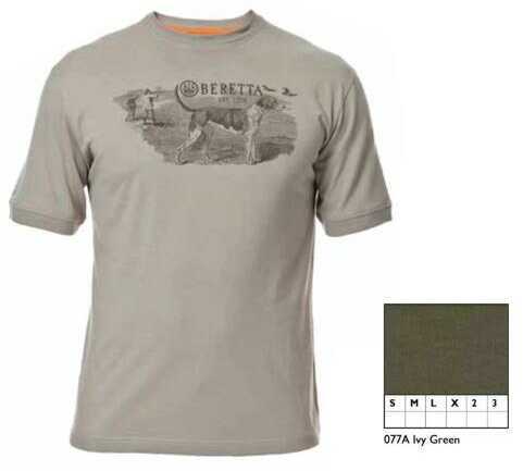 Beretta Hunting Dog Scene T-Shirt Ivy Green 2Xl