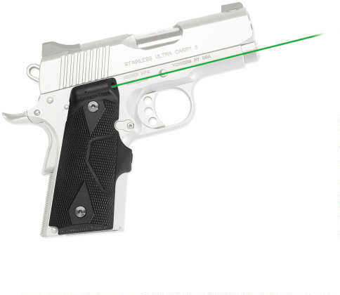 Crimson Trace Front Activation Green Lasergrips For 1911 Compact Black