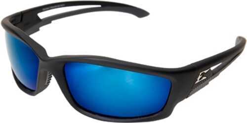 Edge Safety Eyeware Eyewear Kazbek Polar Black/aqua Prec blue mirror Glasses TSKAP218