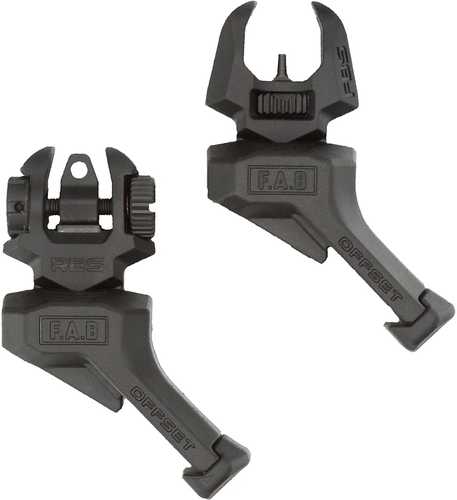 FAB Defense Front/Rear Offset Flip-Up Sights RH Bl-img-0