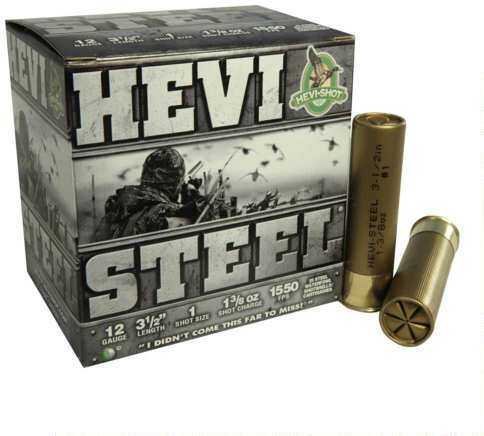 12 Gauge 25 Rounds Ammunition Hevi-Shot-Environ Metal 3 1/2" 1 3/8 oz Steel #1