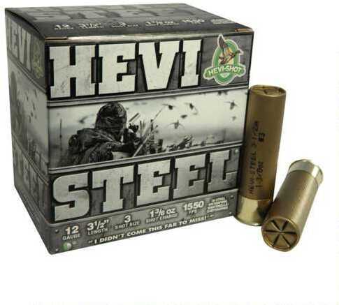 12 Gauge 25 Rounds Ammunition Hevi-Shot-Environ Metal 3 1/2" 1/5 oz #3