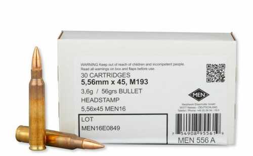 Magtech Men 5.56 Nato 56gr Fmj M193 Ammo 30 Round