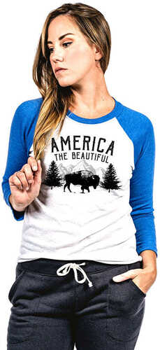 Nine Line Apparel Womens Baseball Tee America/beautiful M