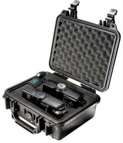 Pelican 1200 Protector Case Outside: 10.6" x9.7" x4.9" - Black Light weight structural resin with polymer sp 1200-000-110