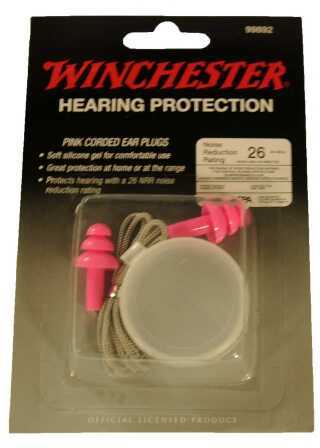 Winchester Earplugs Corded 26db with Case Pink Md: 99892