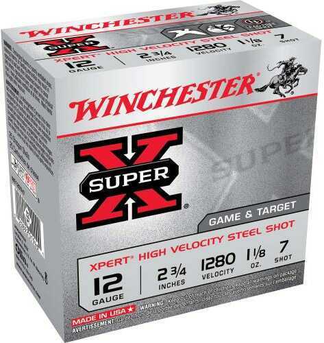 12 Gauge 25 Rounds Ammunition Winchester 2 3/4" 1 1/8 oz Steel #7