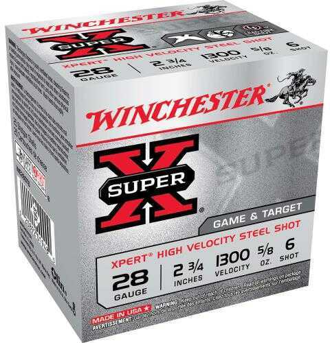 28 Gauge 2-3/4" Steel #6 5/8 oz 25 Rounds Winchester Shotgun Ammunition