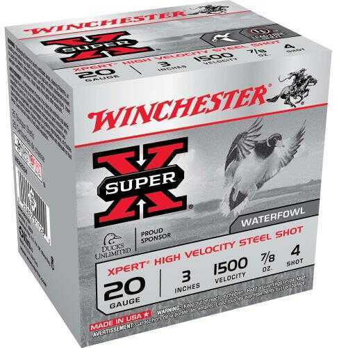 20 Gauge 25 Rounds Ammunition Winchester 3" 7/8 oz Steel #4