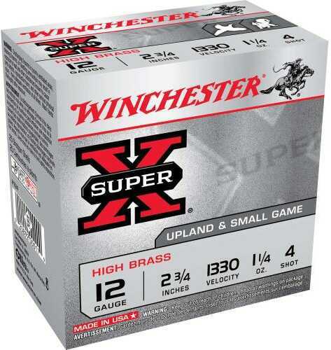 12 Gauge 25 Rounds Ammunition Winchester 2 3/4" 1 1/4 oz Lead #4