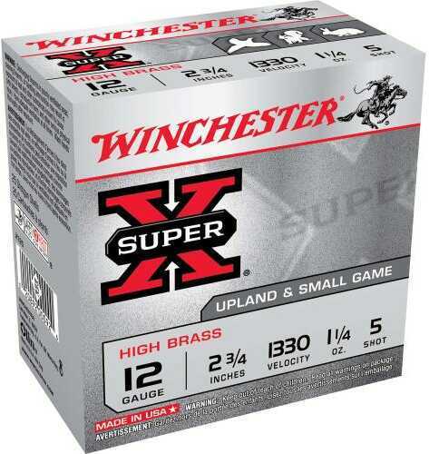 12 Gauge 25 Rounds Ammunition Winchester 2 3/4" 1 1/4 oz Lead #5