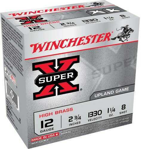 12 Gauge 25 Rounds Ammunition Winchester 2 3/4" 1 1/4 oz Lead #8