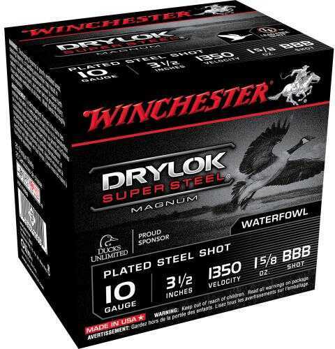 10 Gauge 3-1/2" Steel BBB 1-5/8 oz 25 Rounds Winchester Shotgun Ammunition