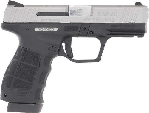 SAR USA SAR9C Semi-Auto Compact Pistol 9mm Luger 4" Barrel (2)-15Rd Mags Included Stainless/Black Polymer Finish