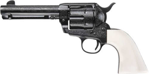 E.M.F. The SHOOTIST .45LC Revolver, 4 3/4" barrel, 6 rd capacity, fixed sight, Blue Engraved ivory finish