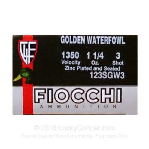 12 Gauge 25 Rounds Ammunition Fiocchi Ammo 3" 1 1/4 oz Steel #BB