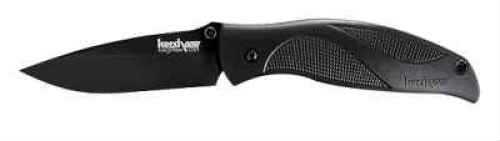 Kershaw Blackout Folding Knife/Assisted 14C28N/Tungsten DLC Plain Clip Point Thumb Stud/Pocket 3.25" Nylon Bo