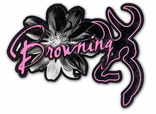 Browning Daisy Buckmark 5 Inch Decal Black/pink