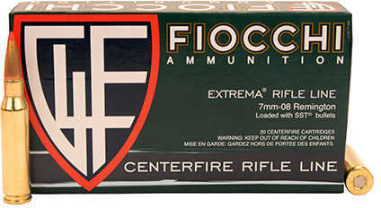 7mm-08 Remington 20 Rounds Ammunition Fiocchi Ammo 139 Grain Ballistic Tip