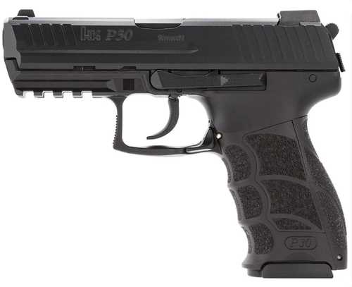 H&K P30 V3 Rear Decocking Full Size Semi-Auto Pistol 9mm Luger 3.85" Barrel (2)-10Rd Mags 3-Dot Sights Black Polymer Finish