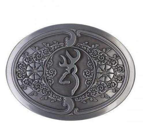 Signature Products Group Browning Buckmark Scroll Belt Buckle Silver