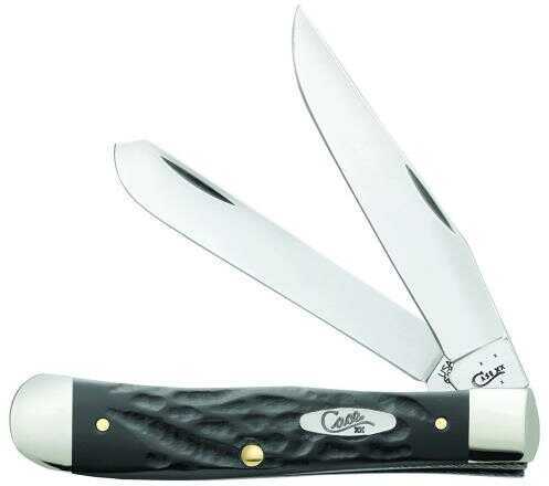 Case Cutlery Trapper 2 Blade 4 1/8" Rough Black