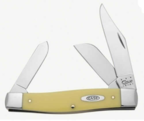 Case Cutlery 4 1/4"-3 Blade Yellow Handle Knife