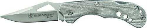 Smith & Wesson 24-7 Lockback Folding Knife Clip Point Blade Aluminum Handle 2.9"
