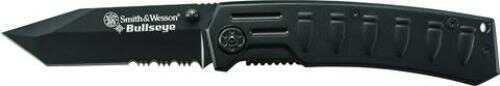 Smith & Wesson Bullseye Liner Lock Folding Knife Partially Serrated Tanto Blade Aluminum Handle 3.4"
