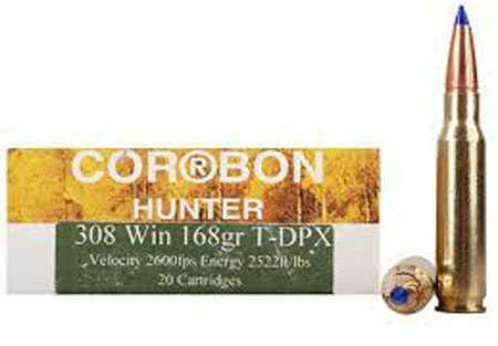 308 Winchester 20 Rounds Ammunition Corbon 168 Grain Hollow Point