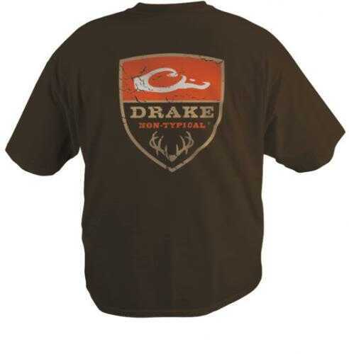 Drake Waterfowl Non-Typical Short Sleeve Logo T-Shirt, Brown, X-Large Md: DT5000-BRN-4