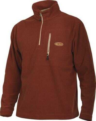 Drake Waterfowl Square Check Fleece Pullover Brick Size-large