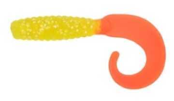H&H Lure Salty Grub Curl Tail 3in 10pk Chartreuse Glitter/Fire Md#: SCT310-06