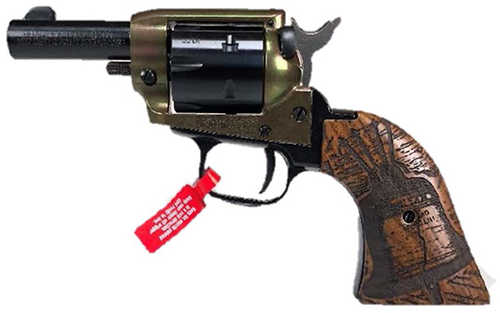 Heritage Barkeep 22LR revolver, 3 in barrel, 6 rd capacity, black oxide, custom bell wood finish