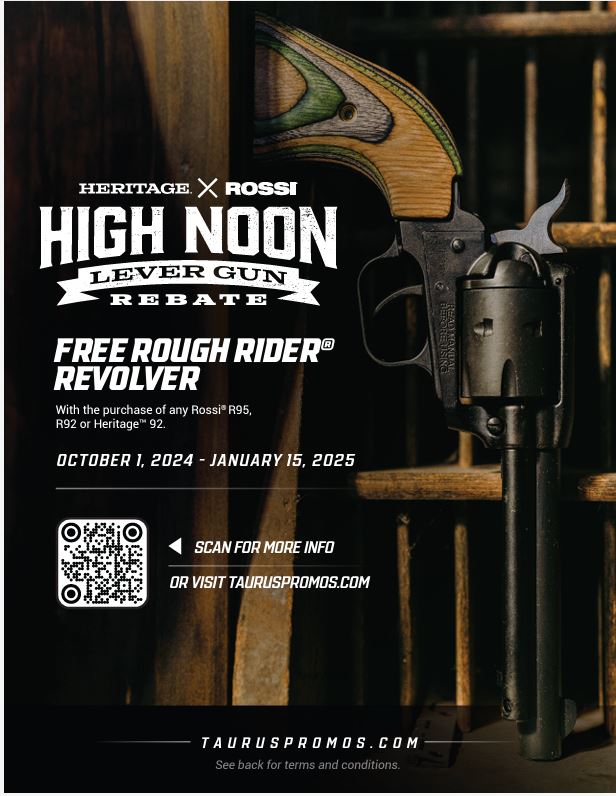 Image for news headline - Heritage/Rossi – High Noon Lever Gun Rebate