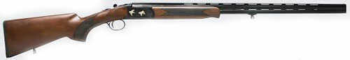 Iver Johnson 600 O/U Break Action Shotgun 12 Gauge 28" Barrel 3" Chamber Rounds Engraved Black Chrome Receiver Walnut Stock Finish