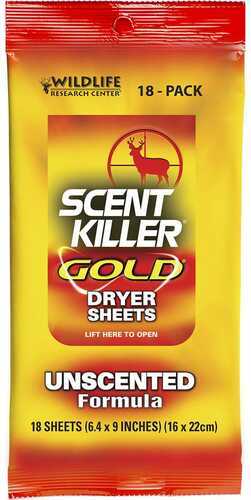 Wildlife Research Scent Killer Gold Dryer Sheets Unscented 18 pk. Model: 1280