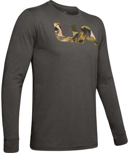 Under Armour Camo Fill Long Sleeve Tee Charcoal/Forest Large